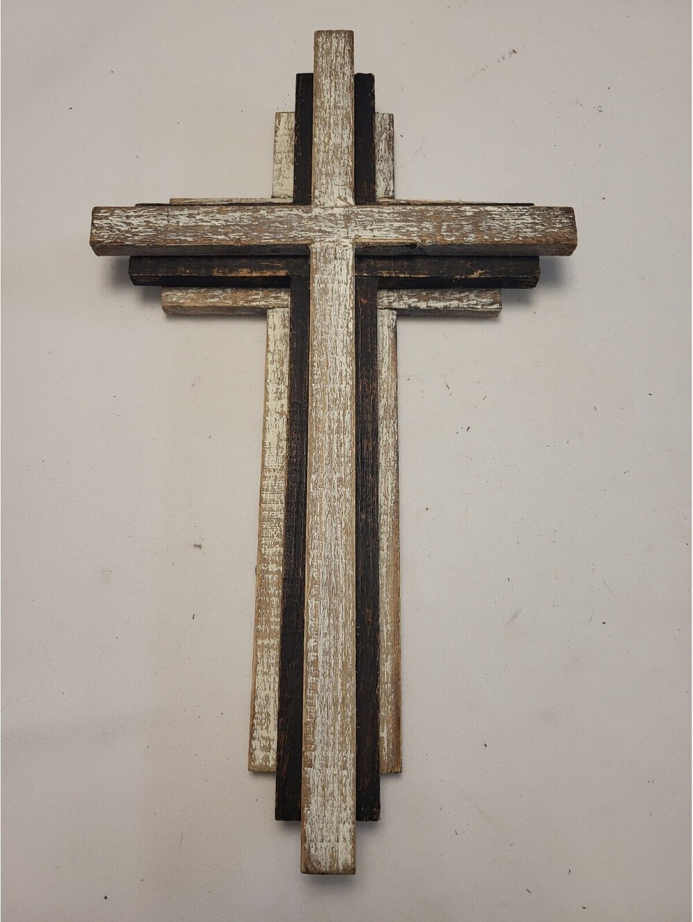 Rustic Layered Wooden Wall 15x9" Cross